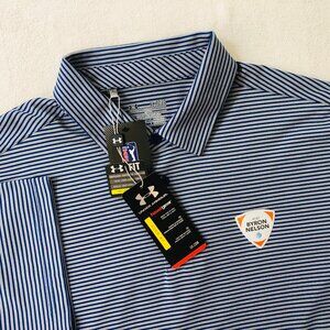 NEW Under Armour AT&T Byron Nelson Men's Size XL Striped Golf Polo Shirt NWT
